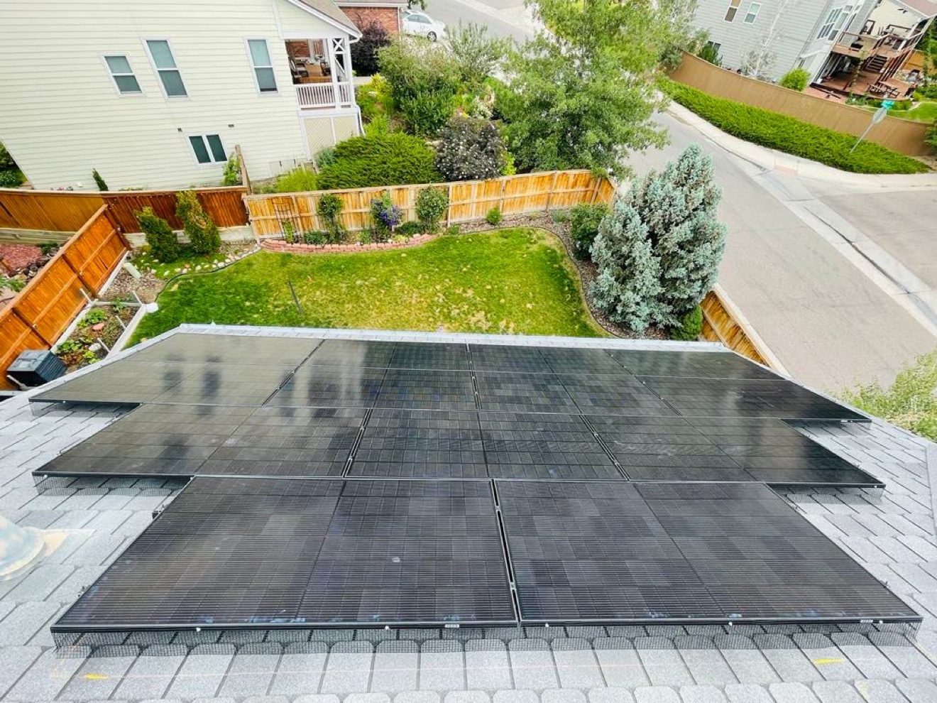 Completed rooftop solar array in Colorado